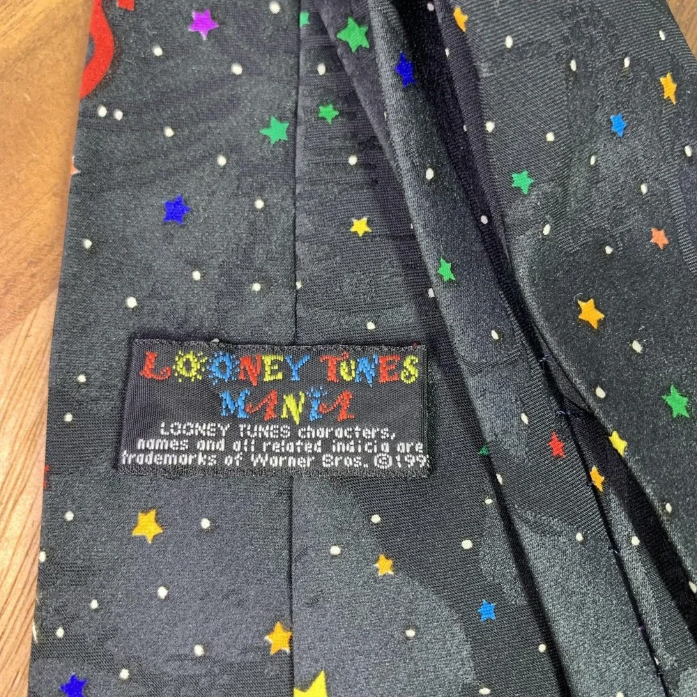 Vintage Looney Tunes Mania Tie Lot Men Set of 4 Marvin Martian Taz Bugs 90s Silk